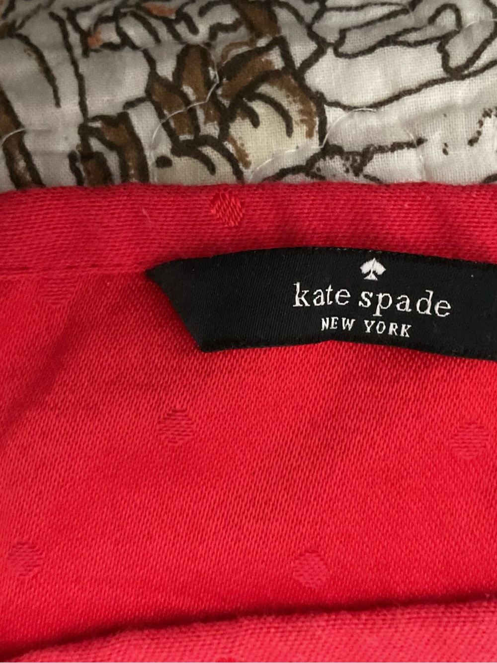 kate spade red tablecloth  with textured dots